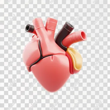3d icon of heart, cartoon, uxui icon, white background, high resolution