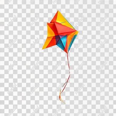 a colourful paper kite, white clean background, ultra high quality, ultra high definition.