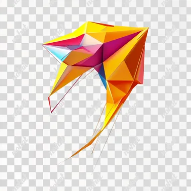 a colourful paper kite, white clean background, ultra high quality, ultra high definition.