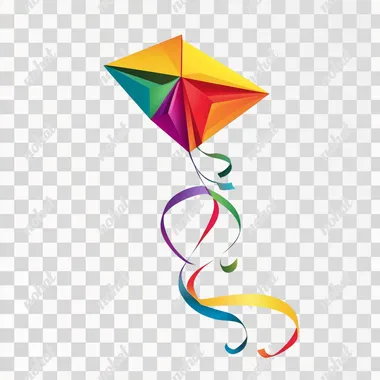 a colourful paper kite, white clean background, ultra high quality, ultra high definition.
