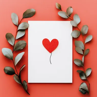 a very minimalist valentine's card design with poem, flat, white background