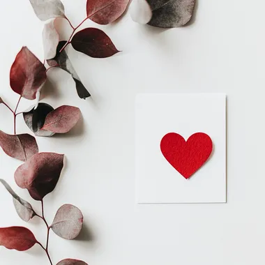 a very minimalist valentine's card design with poem, flat, white background