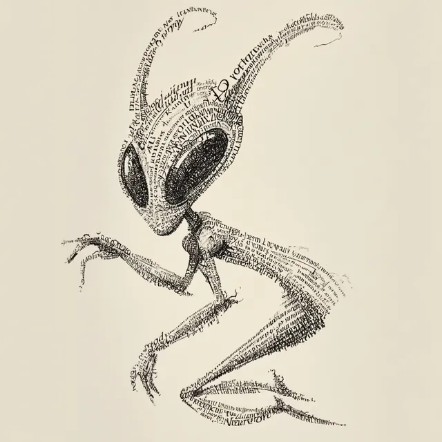 Mid-Century Modern Alien Calligram