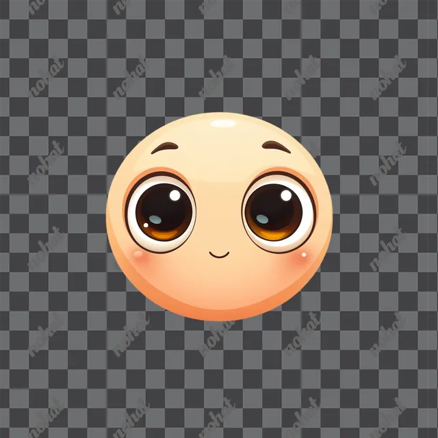 Curious Emoji with Subtle Smile and Wide Eyes