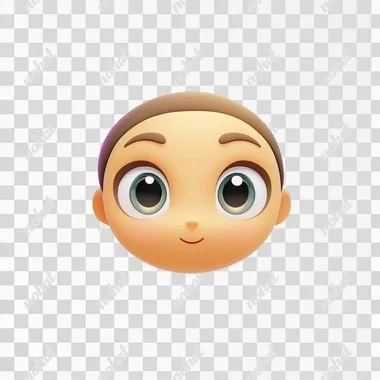 An emoji with an elongated face and large, round eyes. The expression is neutral or slightly raised at the corners of both eye sockets, indicating a slight smile towards one side. This facial gesture could convey someone who appears to be looking down on something but not completely captivated by what they see. It's often used in messages where there's no clear focus for their reaction. White background. Vector illustration style.