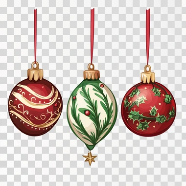Christmas decorations, cartoon style. White background
