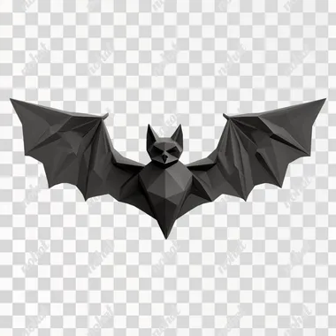 simple low poly bat on white background