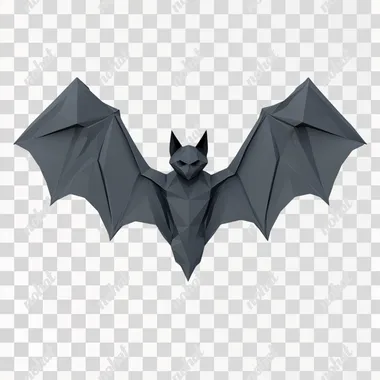 simple low poly bat on white background
