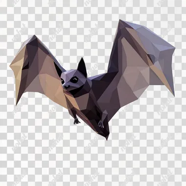 simple low poly bat on white background