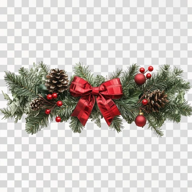 christmas single ribbon horizontal on a white background