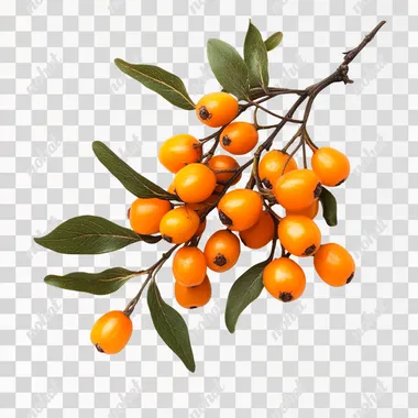 fresh hippophae on the white backround