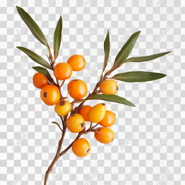 fresh hippophae on the white backround