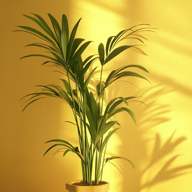 a realistic plant growing, realistic and soft, 3 point lighting, professional lighting, full yellow backdrop
