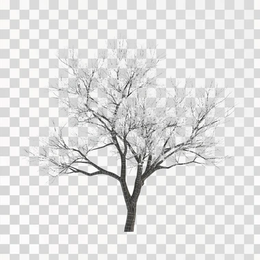 Create a 3D model tree on a white background. It will look like it was made by a professional graphic designer in Bledner.