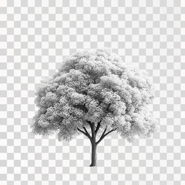 Create a 3D model tree on a white background. It will look like it was made by a professional graphic designer in Bledner.
