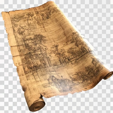 ancient papyrus scroll, renaissance style