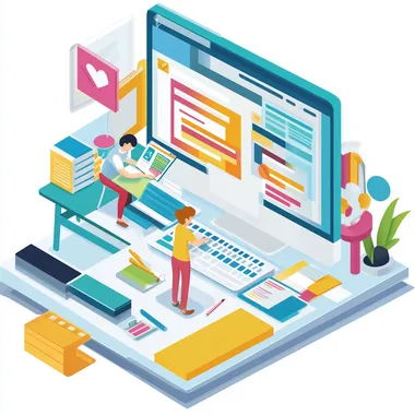 website developer and designer working on website in office daylight