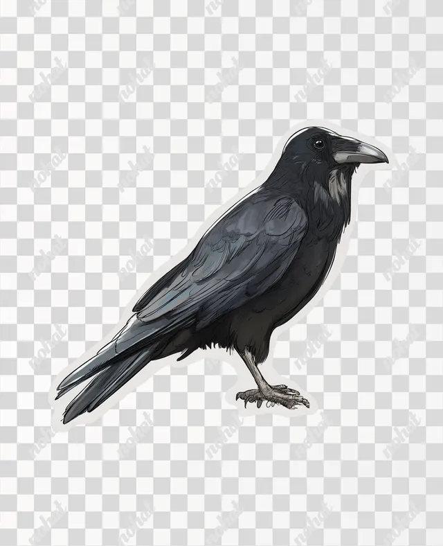 PNG Elegant Raven Sticker