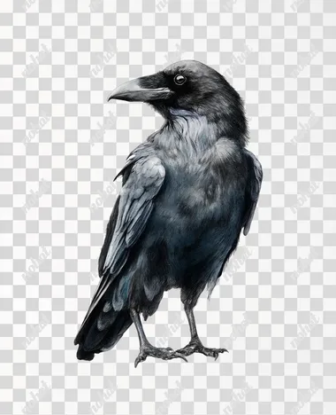 raven, sticker, white background