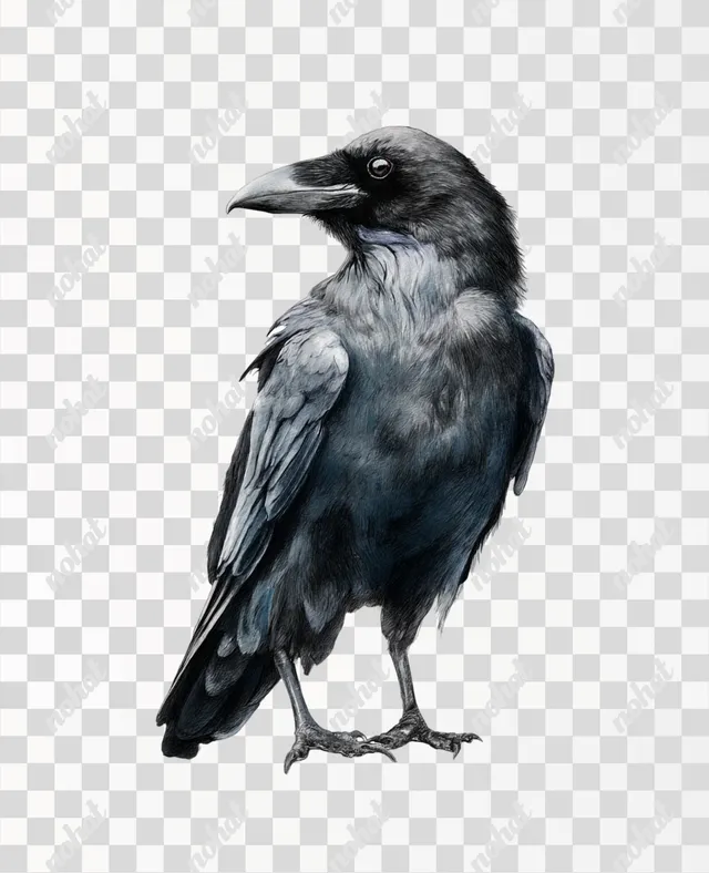 PNG Detailed Raven Sticker