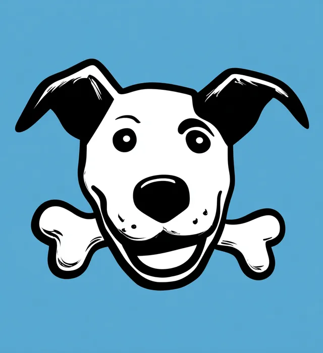 Playful Dog Silhouette Logo with Bone