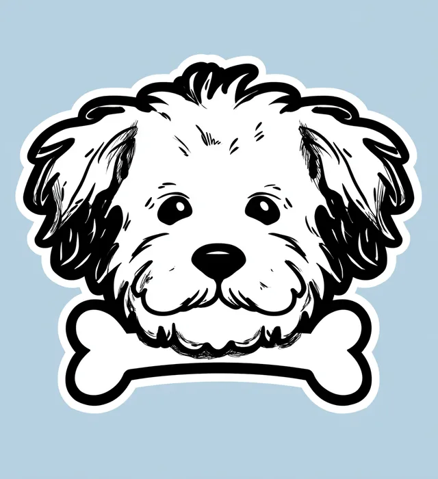 Playful Dog Logo with Bone Silhouette