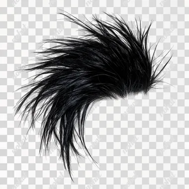 spiky hair isolated on white background
