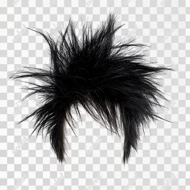 spiky hair isolated on white background