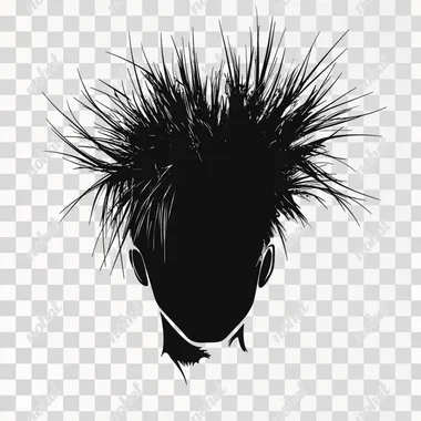 spiky hair isolated on white background