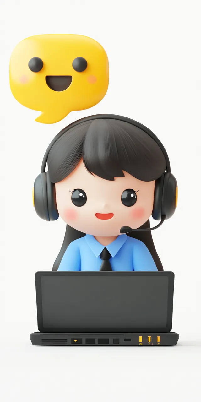 Realistic 3D Female Customer Service Agent with Chat Bot Interaction