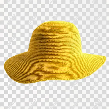 yellow summer hat, isolated