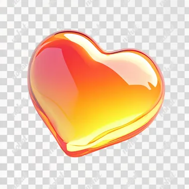A heart icon, red and yellow, gradient, white background, cartoon style, clay, nintendo, cute, smooth, shiny, isometric view, blender, c4d, high definition, high detail