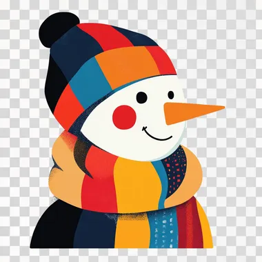 snowman, simple, white background, colourful illustration, simple minimalist, vector, behance style, 8k --s 250