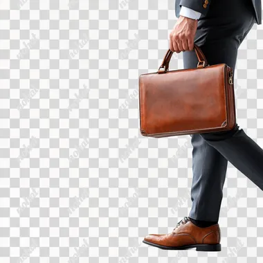 A man carrying a briefcase and walking briskly, urban professional vibe, white background   rofile f3g44pl