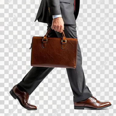 A man carrying a briefcase and walking briskly, urban professional vibe, white background   rofile f3g44pl