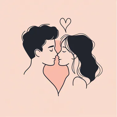 A simple illustration of love, simple black lines