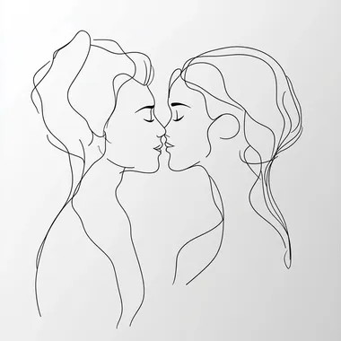 A simple illustration of love, simple black lines