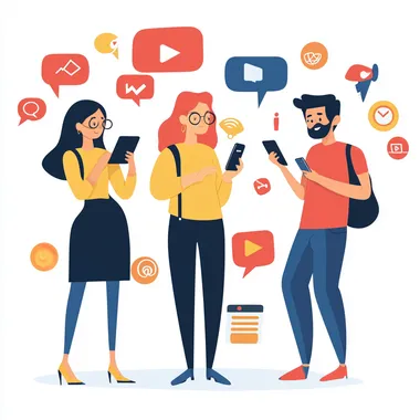 social network for investing, in style of cartoon with white background, showing people icons network