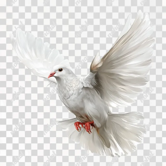 PNG Elegant White Dove in Flight - Vector Illustration