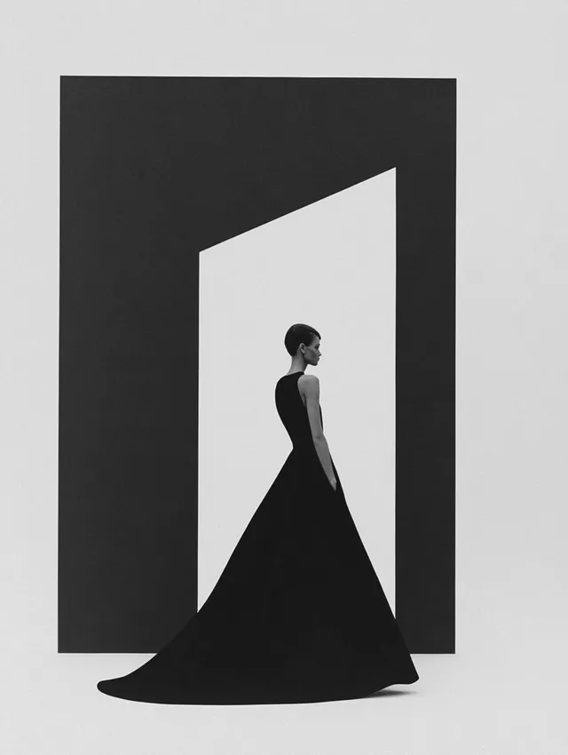 Stunning Model Posing with Oversized Painting