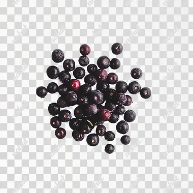 small pile of acai berries photoshoot, white background