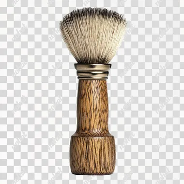 Wooden shaving brush isolated on white background