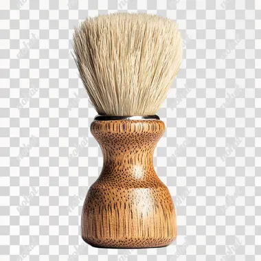 Wooden shaving brush isolated on white background