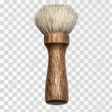 Wooden shaving brush isolated on white background