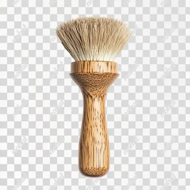 Wooden shaving brush isolated on white background