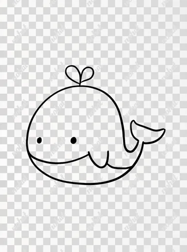 simple cute, whale, for kids, bold black outline only, no color, no shading, no gradients, no gray tones, no inner shadows, pure black and white, white background, thick clean lines only, outline drawing style, flat vector look, coloring book illustration, suitable for children's drawing book, kawaii style  rofile k82gfdu   --raw