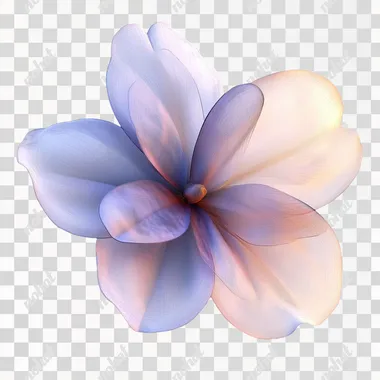 A flower model, simple, transparent texture modeling flower, 3D model