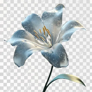 A flower model, simple, transparent texture modeling flower, 3D model