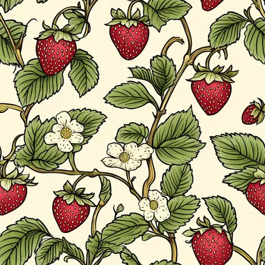 Seamless Strawberry Pattern Vector