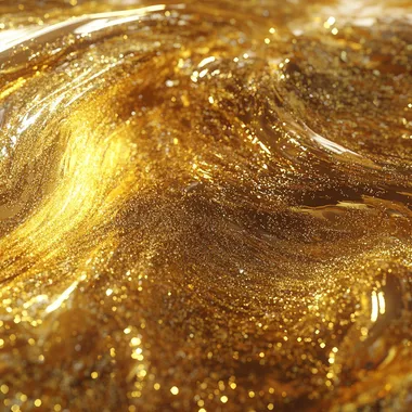 Create a realistic image of a vibrant golden texture resembling a glittering surface, with a rich, warm yellow color scheme. The image should convey a sense of warmth and richness, showcasing the shine and sparkle typical of a gold material.